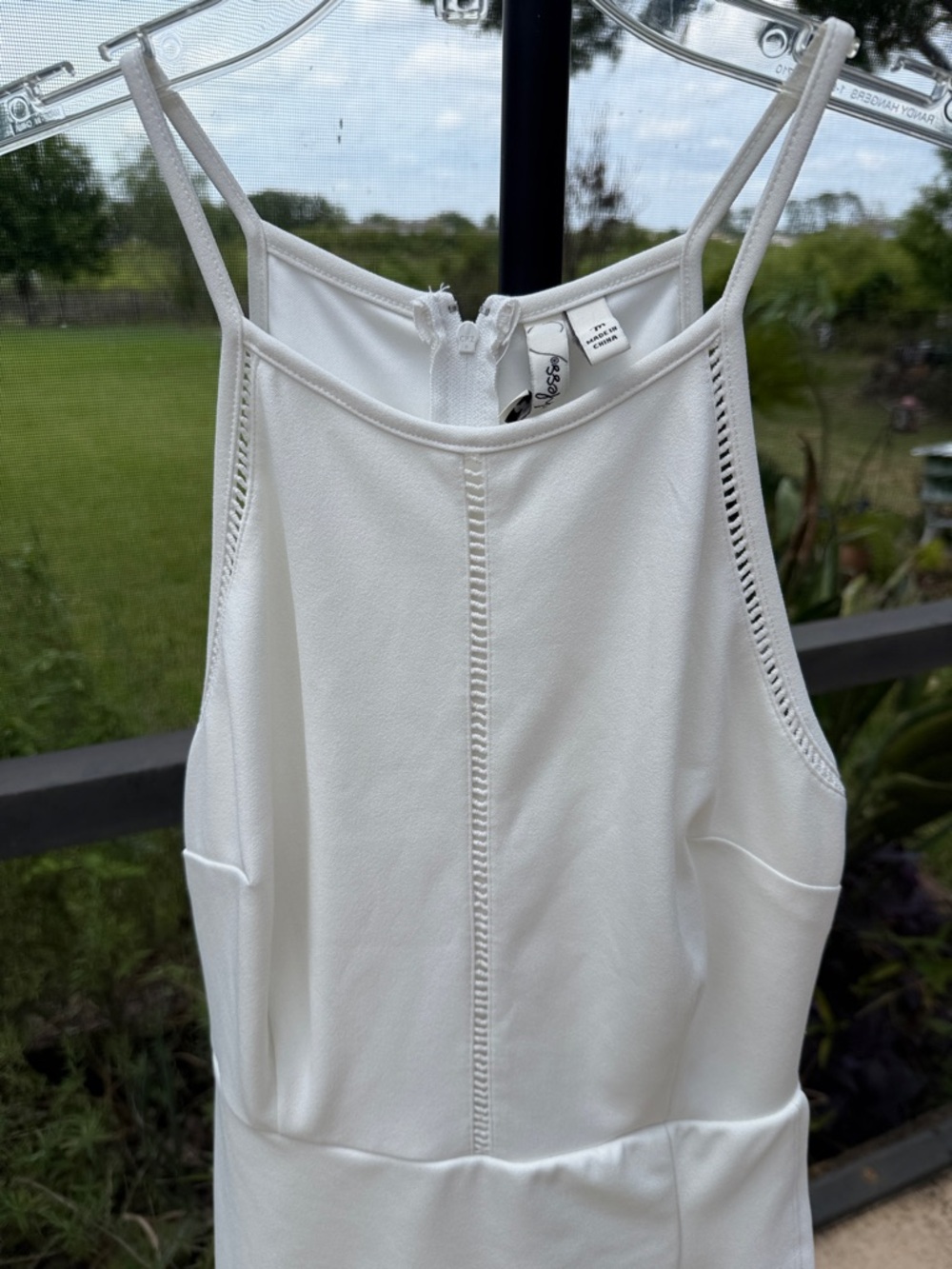 Speechless White spaghetti strap Midi Dress with Ruffle Detail